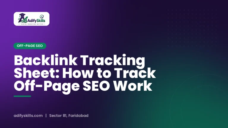 Backlink Tracking Sheet: How to Track Off-Page SEO Work
