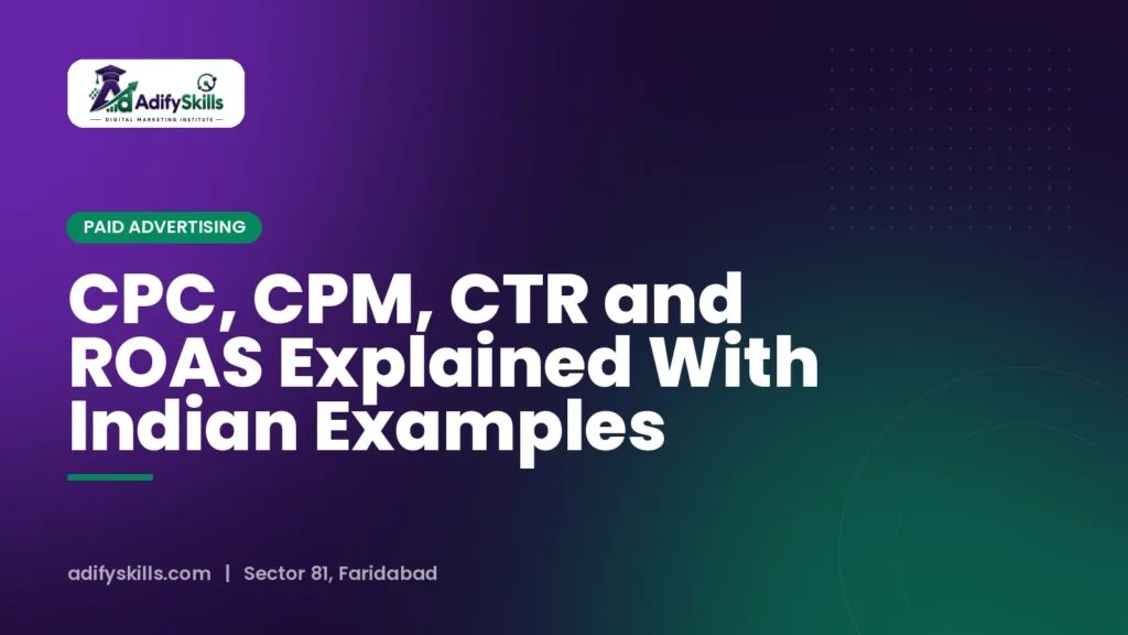 CPC, CPM, CTR and ROAS Explained With Indian Examples