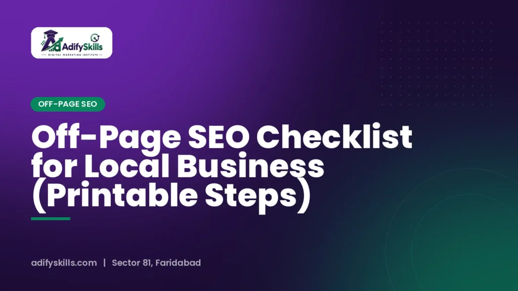 Off-Page SEO Checklist for Local Business (Printable Steps)